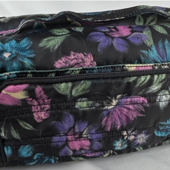 Lug Trolley & Sleeper Cosmetic Makeup Brush Travel Bags Purple Floral Set Of 2 - Picture 2 of 8
